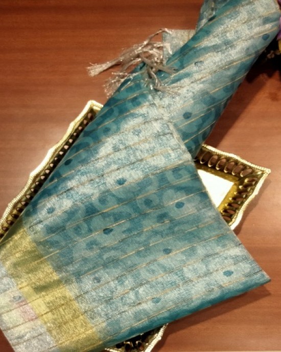 SILVER JUTE SAREE